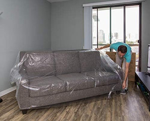 U-Haul Moving & Storage Sofa Cover (Fits Sofas up to 8' Long) - Water Resistant Plastic Sheet Couch Protection - 42" x 134"