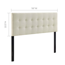Modway Emily Tufted Button Linen Fabric Upholstered Twin Headboard in Ivory