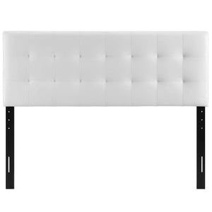 Modway Lily Tufted Faux Leather Upholstered King Headboard in Black