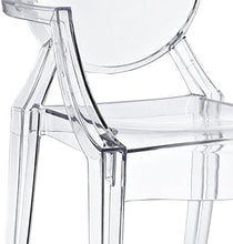 Modway Casper Modern Acrylic Stacking Kitchen and Dining Room Arm Chair in Clear - Fully Assembled