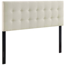 Modway Emily Tufted Button Linen Fabric Upholstered Twin Headboard in Ivory