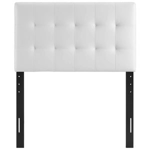 Modway Lily Tufted Faux Leather Upholstered King Headboard in Black
