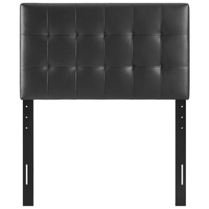 Modway Lily Tufted Faux Leather Upholstered King Headboard in Black