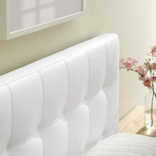 Modway Lily Tufted Faux Leather Upholstered King Headboard in Black
