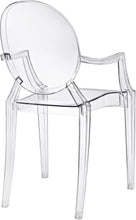 Modway Casper Modern Acrylic Stacking Kitchen and Dining Room Arm Chair in Clear - Fully Assembled