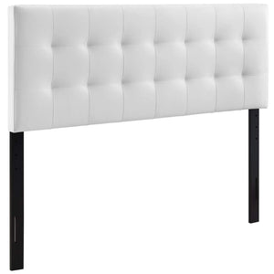 Modway Lily Tufted Faux Leather Upholstered King Headboard in Black