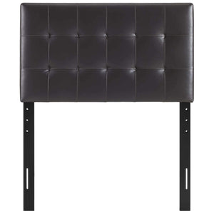Modway Lily Tufted Faux Leather Upholstered King Headboard in Black