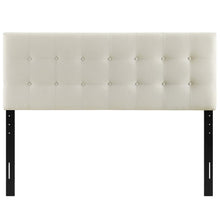 Modway Emily Tufted Button Linen Fabric Upholstered Twin Headboard in Ivory