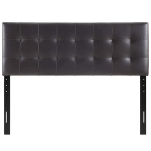 Modway Lily Tufted Faux Leather Upholstered King Headboard in Black