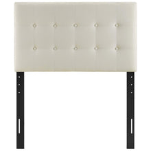 Modway Emily Tufted Button Linen Fabric Upholstered Twin Headboard in Ivory