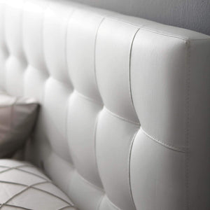 Modway Lily Tufted Faux Leather Upholstered King Headboard in Black