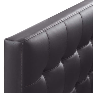 Modway Lily Tufted Faux Leather Upholstered King Headboard in Black