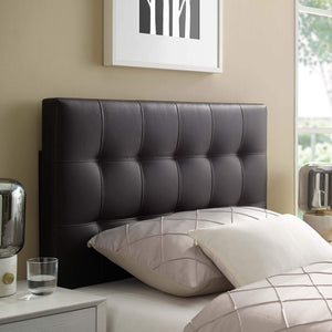 Modway Lily Tufted Faux Leather Upholstered King Headboard in Black