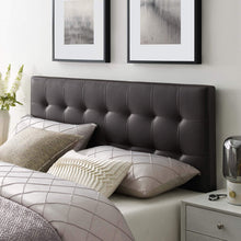Modway Lily Tufted Faux Leather Upholstered King Headboard in Black