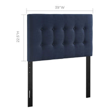 Modway Emily Tufted Button Linen Fabric Upholstered Twin Headboard in Ivory