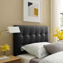 Modway Lily Tufted Faux Leather Upholstered King Headboard in Black