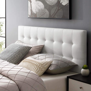 Modway Lily Tufted Faux Leather Upholstered King Headboard in Black