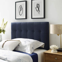 Modway Emily Tufted Button Linen Fabric Upholstered Twin Headboard in Ivory