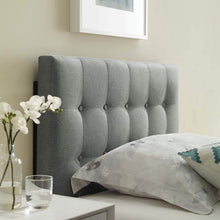 Modway Emily Tufted Button Linen Fabric Upholstered Twin Headboard in Ivory