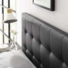 Modway Lily Tufted Faux Leather Upholstered King Headboard in Black