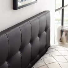 Modway Lily Tufted Faux Leather Upholstered King Headboard in Black