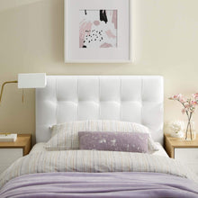 Modway Lily Tufted Faux Leather Upholstered King Headboard in Black