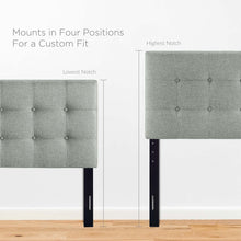 Modway Emily Tufted Button Linen Fabric Upholstered Twin Headboard in Ivory
