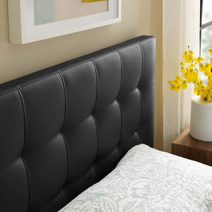 Modway Lily Tufted Faux Leather Upholstered King Headboard in Black