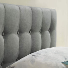 Modway Emily Tufted Button Linen Fabric Upholstered Twin Headboard in Ivory