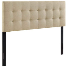 Modway Emily Tufted Button Linen Fabric Upholstered Twin Headboard in Ivory