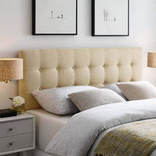 Modway Emily Tufted Button Linen Fabric Upholstered Twin Headboard in Ivory