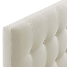 Modway Emily Tufted Button Linen Fabric Upholstered Twin Headboard in Ivory