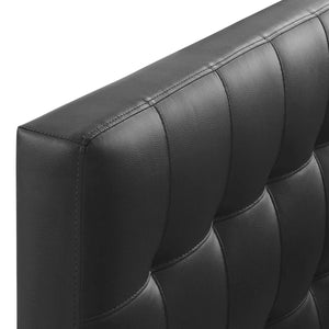 Modway Lily Tufted Faux Leather Upholstered King Headboard in Black