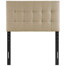 Modway Emily Tufted Button Linen Fabric Upholstered Twin Headboard in Ivory