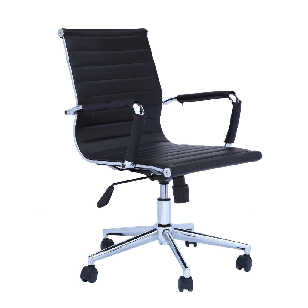 Beirut Office Chair, Chrome Gaslift, Foam Back, Fabric Seat