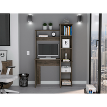 Aramis Desk With Hutch, Five Shelves
