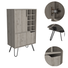 Zamna L Bar Single Door Cabinet, Eight Wine Cubbies