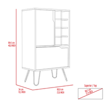 Zamna L Bar Single Door Cabinet, Eight Wine Cubbies
