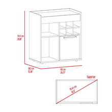 Pasadena Bar Cabinet With Divisions, Two Concealed Shelves, Six Cubbies