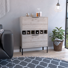 Staten Bar Cabinet, Six Wine Cubbies, Two Door Flexible Cabinets