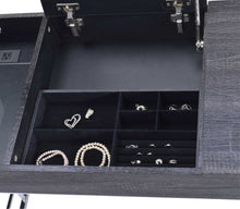 Saffron Vanity Desk in Black Oak & Chrome