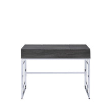 Saffron Vanity Desk in Black Oak & Chrome