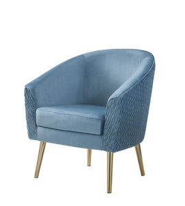 Benny Accent Chair, Blue Velvet & Gold