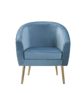 Benny Accent Chair, Blue Velvet & Gold