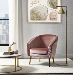Benny Accent Chair, Brown Velvet & Gold
