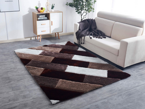 3D Parquette Shaggy Area Rug