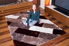 3D Parquette Shaggy Area Rug