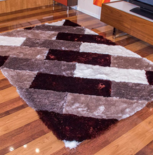 3D Parquette Shaggy Area Rug