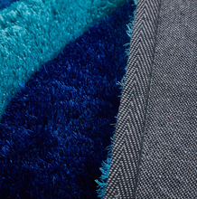 3D Ocean Waves Blue Shag Area Rug