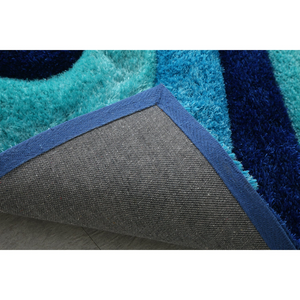 3D Ocean Waves Blue Shag Area Rug